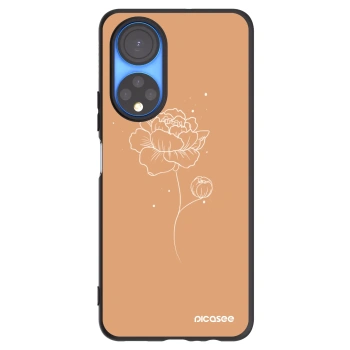 Picasee crna silikonska maskica za Honor X7 - Peonies