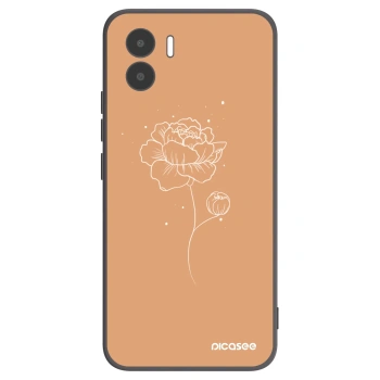 Picasee crna silikonska maskica za Xiaomi Redmi A1 - Peonies
