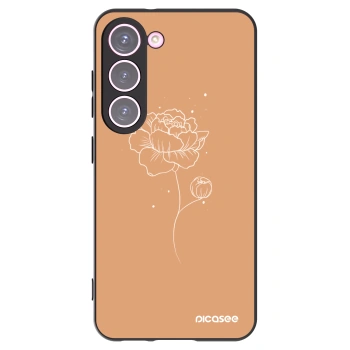 Picasee crna silikonska maskica za Samsung Galaxy S23 5G - Peonies