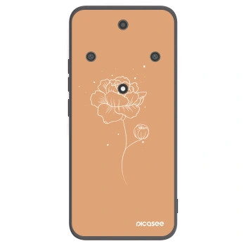 Picasee crna silikonska maskica za Honor Magic5 Lite 5G - Peonies