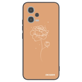 Picasee crna silikonska maskica za Xiaomi Redmi Note 12 5G - Peonies