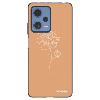 Picasee crna silikonska maskica za Xiaomi Redmi Note 12 Pro 5G - Peonies