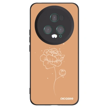 Picasee crna silikonska maskica za Honor Magic5 Pro - Peonies