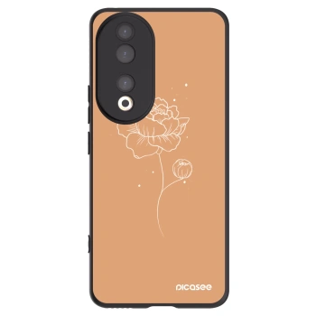 Picasee crna silikonska maskica za Honor 90 5G - Peonies
