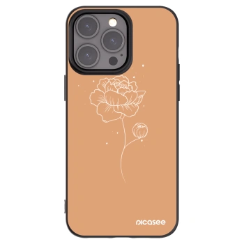 Picasee crna silikonska maskica za Apple iPhone 15 Pro Max - Peonies