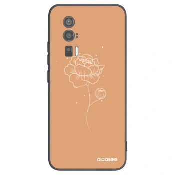 Picasee crna silikonska maskica za Xiaomi Poco F5 Pro 5G - Peonies