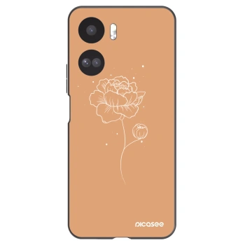 Picasee crna silikonska maskica za Honor 90 Lite 5G - Peonies
