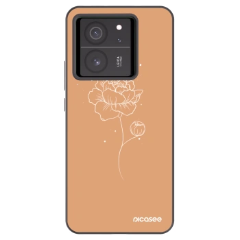 Picasee crna silikonska maskica za Xiaomi 13T - Peonies