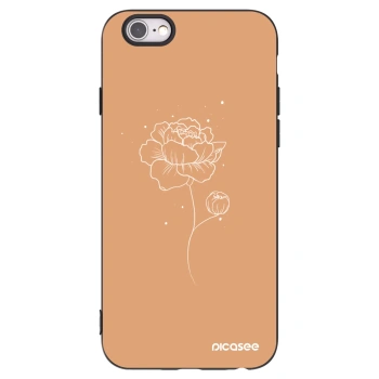 Picasee crna silikonska maskica za Apple iPhone 6/6S - Peonies