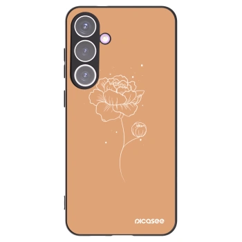 Picasee crna silikonska maskica za Samsung Galaxy S24+ S926B 5G - Peonies