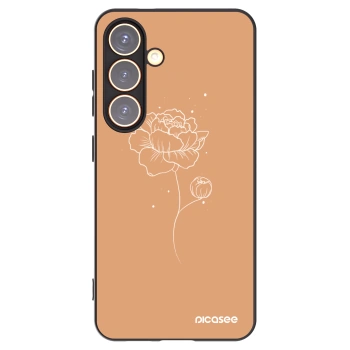 Picasee crna silikonska maskica za Samsung Galaxy S24 S921B 5G - Peonies