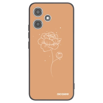 Picasee crna silikonska maskica za Xiaomi Redmi 12 5G - Peonies