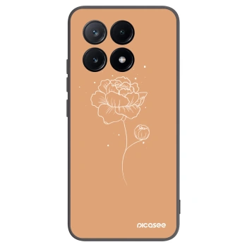 Picasee crna silikonska maskica za Xiaomi Poco X6 Pro - Peonies
