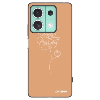 Picasee crna silikonska maskica za Xiaomi Redmi Note 13 5G - Peonies