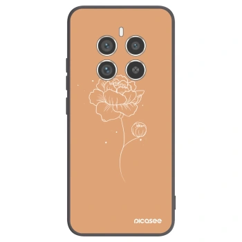 Picasee crna silikonska maskica za Realme 12 Pro 5G - Peonies