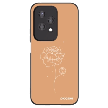 Picasee crna silikonska maskica za Honor 200 Lite - Peonies