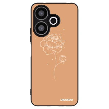 Picasee crna silikonska maskica za Xiaomi Redmi 13 4G - Peonies