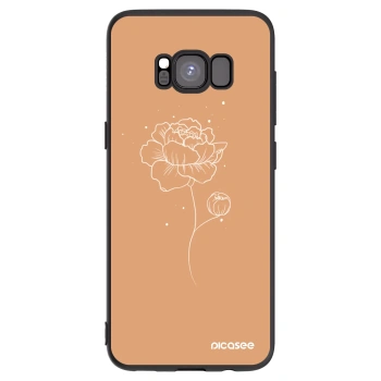Picasee crna silikonska maskica za Samsung Galaxy S8 G950F - Peonies
