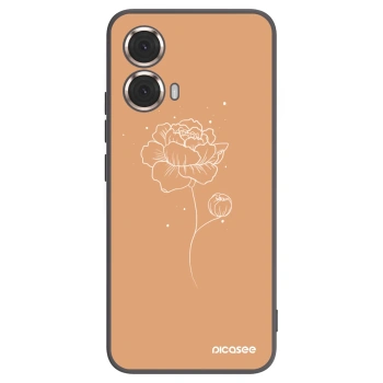 Picasee crna silikonska maskica za Motorola Moto G85 - Peonies