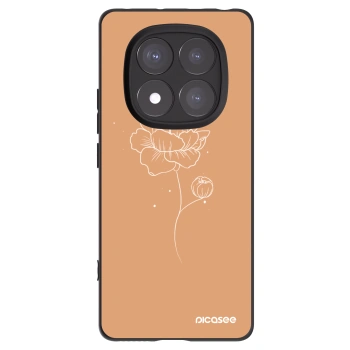 Picasee crna silikonska maskica za Xiaomi Redmi Note 14 Pro+ 5G - Peonies