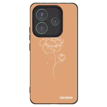 Picasee crna silikonska maskica za Xiaomi Redmi Note 14 5G - Peonies