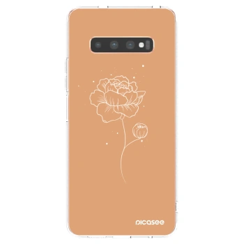 Picasee silikonska prozirna maskica za Samsung Galaxy S10 Plus G975 - Peonies