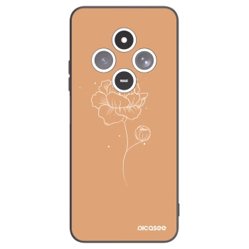 Picasee crna silikonska maskica za Xiaomi Redmi 14C - Peonies