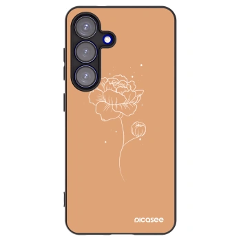 Picasee crna silikonska maskica za Samsung Galaxy S25 5G - Peonies