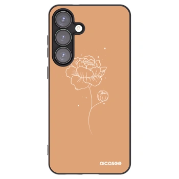 Picasee crna silikonska maskica za Samsung Galaxy S25+ 5G - Peonies