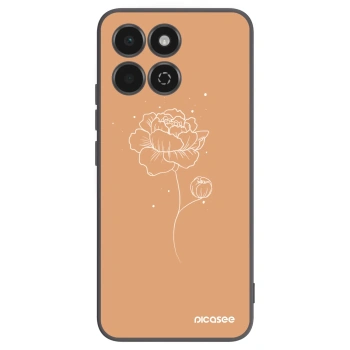 Picasee crna silikonska maskica za Honor 200 Smart 5G - Peonies