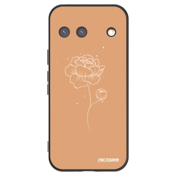 Picasee crna silikonska maskica za Google Pixel 9 - Peonies