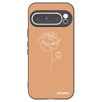 Picasee crna silikonska maskica za Google Pixel 9 Pro - Peonies