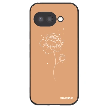 Picasee crna silikonska maskica za Google Pixel 9a - Peonies