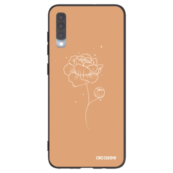 Picasee crna silikonska maskica za Samsung Galaxy A70 A705F - Peonies