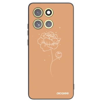 Picasee crna silikonska maskica za Motorola Moto G86 5G - Peonies