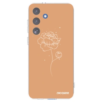 Picasee silikonska prozirna maskica za Samsung Galaxy S25 FE 5G - Peonies