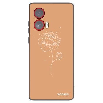 Picasee crna silikonska maskica za Motorola Edge 50 Fusion - Peonies