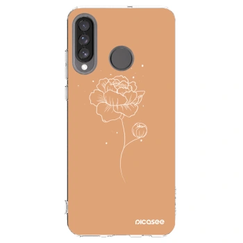 Picasee silikonska prozirna maskica za Huawei P30 Lite - Peonies