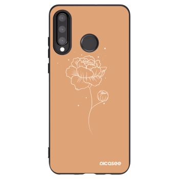 Picasee crna silikonska maskica za Huawei P30 Lite - Peonies