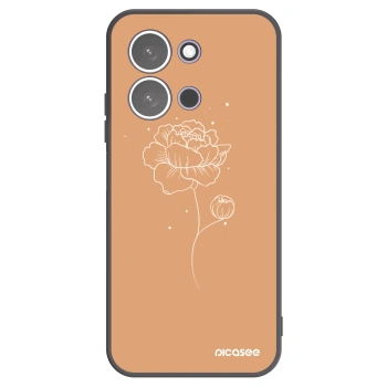Picasee crna silikonska maskica za Xiaomi Redmi 15C 5G - Peonies