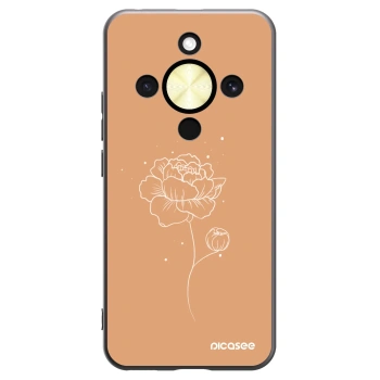 Picasee crna silikonska maskica za Honor Magic8 Lite 5G - Peonies