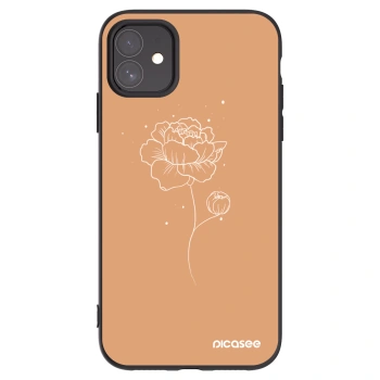 Picasee crna silikonska maskica za Apple iPhone 11 - Peonies