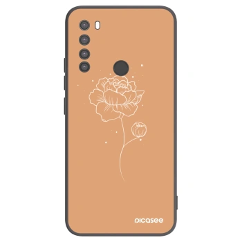 Picasee crna silikonska maskica za Xiaomi Redmi Note 8 - Peonies