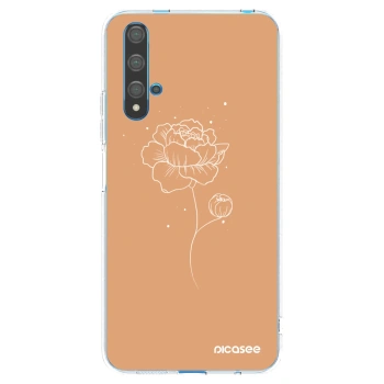 Picasee silikonska prozirna maskica za Huawei Nova 5T - Peonies