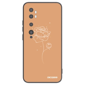 Picasee crna silikonska maskica za Xiaomi Mi Note 10 (Pro) - Peonies