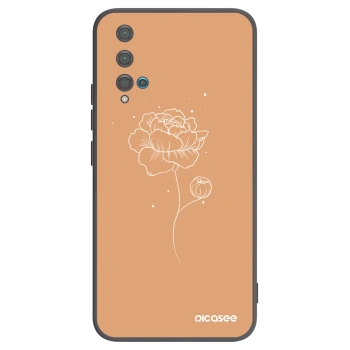 Picasee crna silikonska maskica za Huawei Nova 5T - Peonies