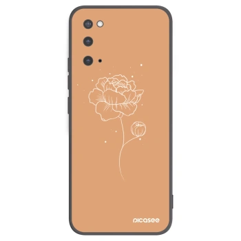 Picasee crna silikonska maskica za Samsung Galaxy S20 G980F - Peonies