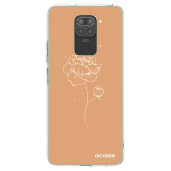 Picasee crna silikonska maskica za Xiaomi Redmi Note 9 - Peonies