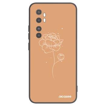 Picasee crna silikonska maskica za Xiaomi Mi Note 10 Lite - Peonies