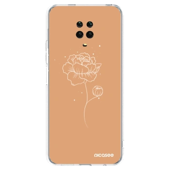 Picasee silikonska prozirna maskica za Xiaomi Redmi Note 9S - Peonies